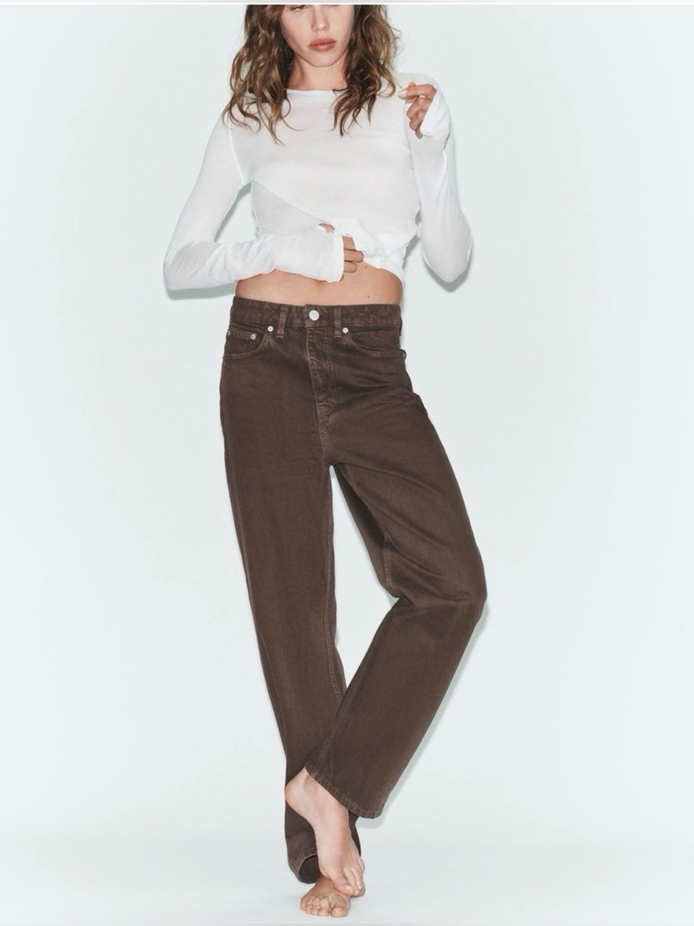 Brand new: Zara Classic High-Rise Jeans - Brown